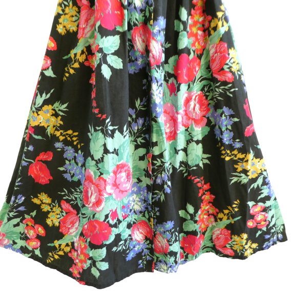 Vintage Floral Midi Halter Sundress Avon Fashions Full Button Front Fit Flare M - Picture 6 of 11